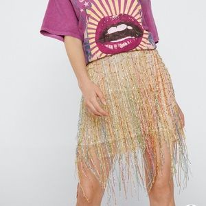 Tassel Beaded Mini Skirt NWT